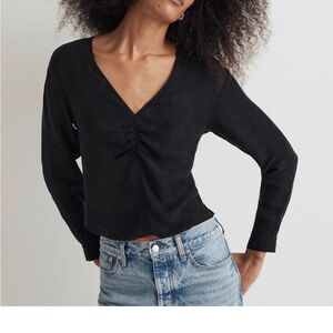 Madewell Black Ruched Top